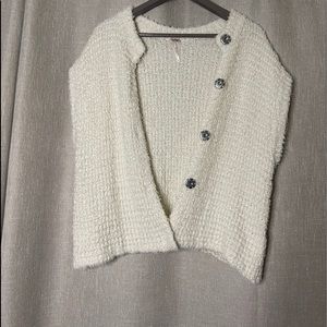 Free People Fuzzy Ivory Vest Size Medium